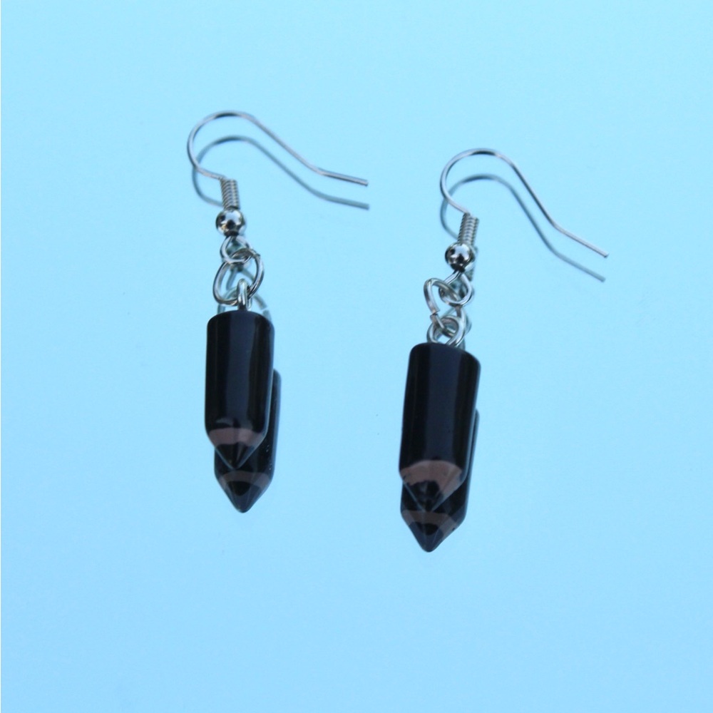 Black Pencil Earrings